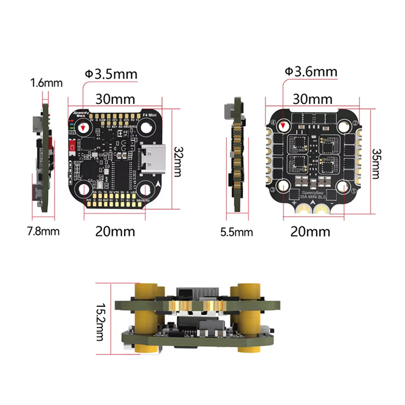 SpeedyBee F4 MINI Flight Contr - đánh giá và giá Drone Racing Flight Controller