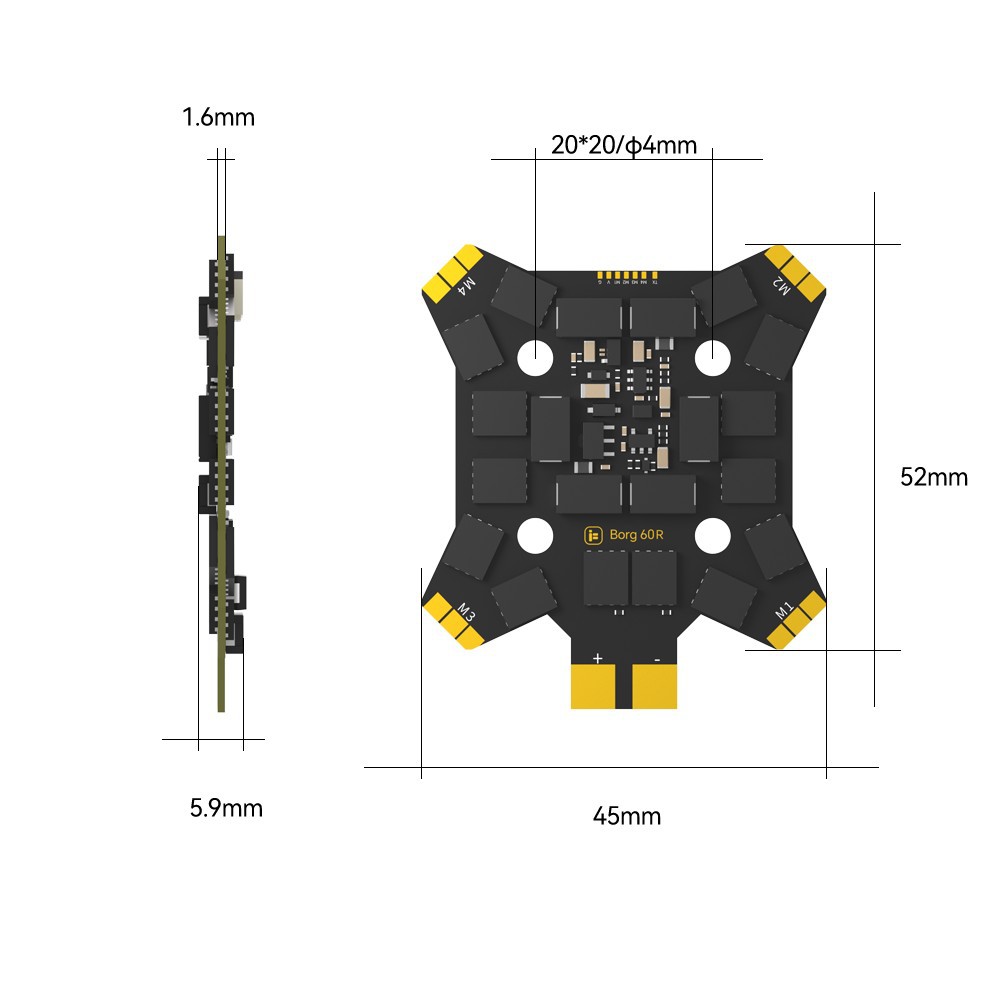 iFlight Borg Mini H7 (ICM42688 - đánh giá và giá Drone Racing Flight Controller